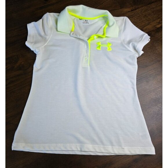Under Armour Shirt Polo Heat Gear UPF 30+ Semi-Fitted NWT $60 Large White - Picture 2 of 12